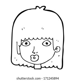 cartoon surprised woman