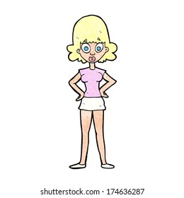 cartoon surprised woman