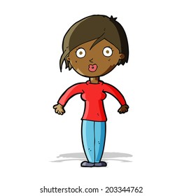 cartoon surprised woman