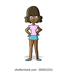 cartoon surprised woman