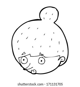 cartoon surprised woman's face