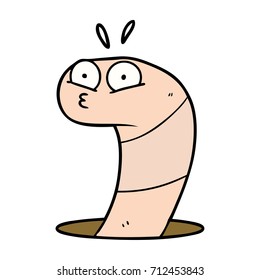 cartoon surprised worm