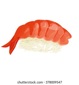 cartoon Sushi with shrimp