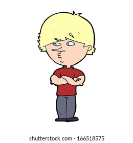 cartoon suspicious man