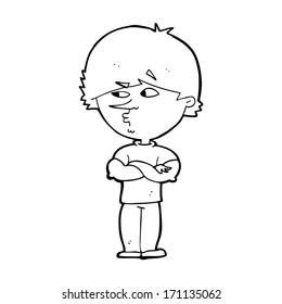 cartoon suspicious man