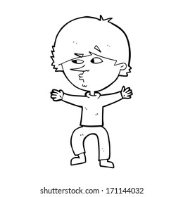 cartoon suspicious man