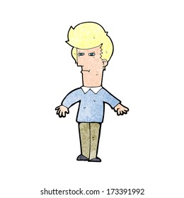 cartoon suspicious man