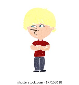 cartoon suspicious man
