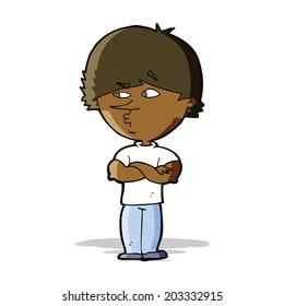 cartoon suspicious man
