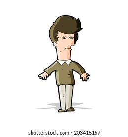 cartoon suspicious man