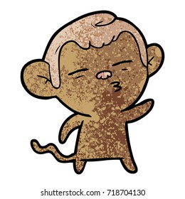 cartoon suspicious monkey
