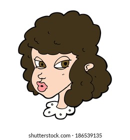 cartoon suspicious woman