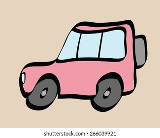 cartoon SUV car icon, vector illustration design element