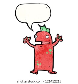 monstruo de pantano de dibujos animados con burbuja de habla