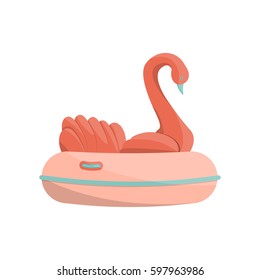 Cartoon swan ride. Vector illustration.