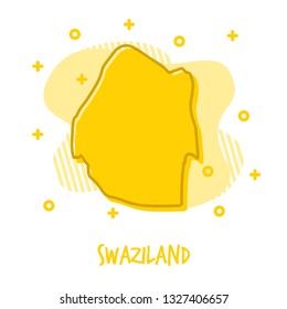 Cartoon Swaziland Map