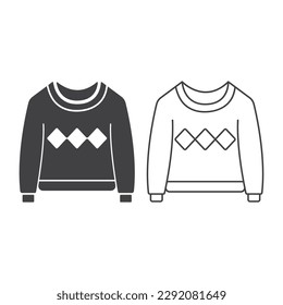 Diseño vector de iconos de sudadera de dibujos animados.
