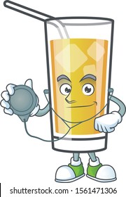 Cartoon sweet apple cider with doctor mascot