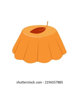 Cartoon sweet bun, cupcake icon isolated on white background. Pie or bakery flat vector illustration. Hand drawn pudding, dessert icon