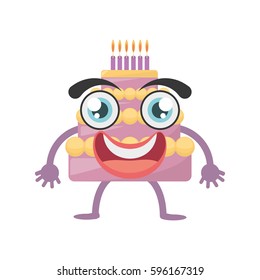 cartoon sweet cake birthday vector illustration eps 10