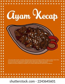 Cartoon sweet soy sauce chicken with good taste