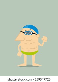 Cartoon swimmer