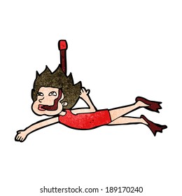 cartoon swimmer with snorkel