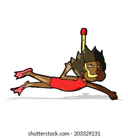 cartoon swimmer with snorkel