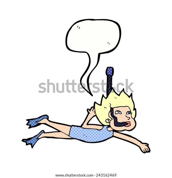 Cartoon Swimmer Snorkel Speech Bubble Stock Vector Royalty Free 243162469 Well, this will be easy for you, as you take a look at these swimmer cartoons. shutterstock
