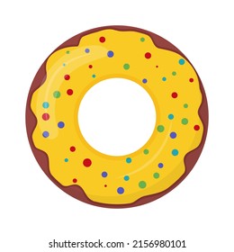 Anillo de natación de dibujos animados. Caucho o anillo inflable. Vida salvando vida flotante para la playa. Símbolos de vacaciones o vacaciones.