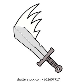 cartoon swinging sword