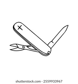 cartoon of a swiss army knife illustration