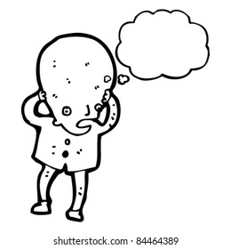 caricatura hombre cabeza hinchada