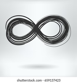 Cartoon Symbol of Infinity  - Mathematical Infinity Concept -  Drawing Sketch Vector Illustration  
