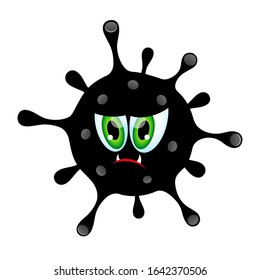 Cartoon symbol of virus, microbe, bacteria icon isolated on white background. evil character 