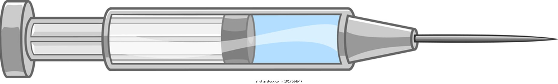 Jeringa de caricatura. Ilustración De Vectores Aislada En Fondo Transparente