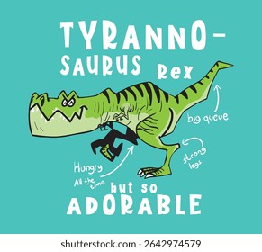 cartoon t rex, dino illustration for t shirt prints design