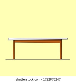 cartoon table isolated vector stock illustration