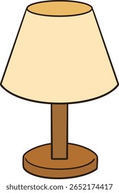 Lámpara de mesa de dibujos animados con base de lámpara sobre fondo transparente
