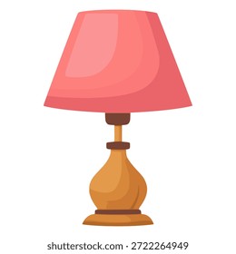 desenho de modelo de ilustração de vetor de cor plana de decoração de lâmpada de mesa de desenho animado