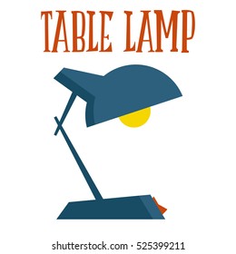 Cartoon table lamp icon. Vector