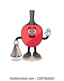 Cartoon of table tennis racket shopping , character design