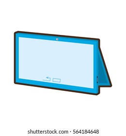cartoon tablet connection technology mobile vector illustration eps 10