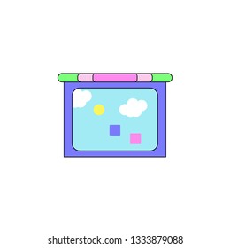 cartoon tablet kids toy colored icon. Signs and symbols can be used for web, logo, mobile app, UI, UX