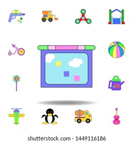 cartoon tablet kids toy colored icon. set of children toys illustration icons. signs, symbols can be used for web, logo, mobile app, UI, UX
