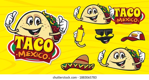 Cartoon Taco Mascot Character Logo