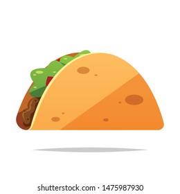 Cartoon taco vector isolated illustration