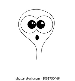 Cartoon tadpole with the WOW face