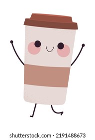 cartoon takeaway coffee cup isolated icon