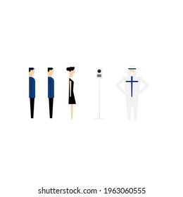 Cartoon of a taking a body temperature.